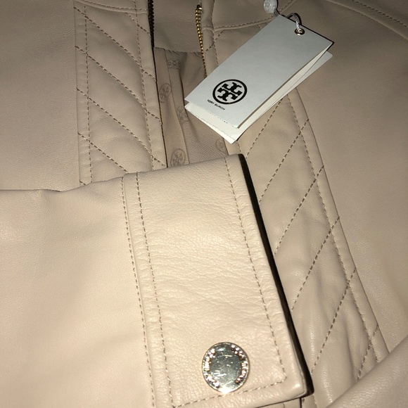 Tory Burch Daphne Jacket Beige Lambskin - Picture 3 of 7